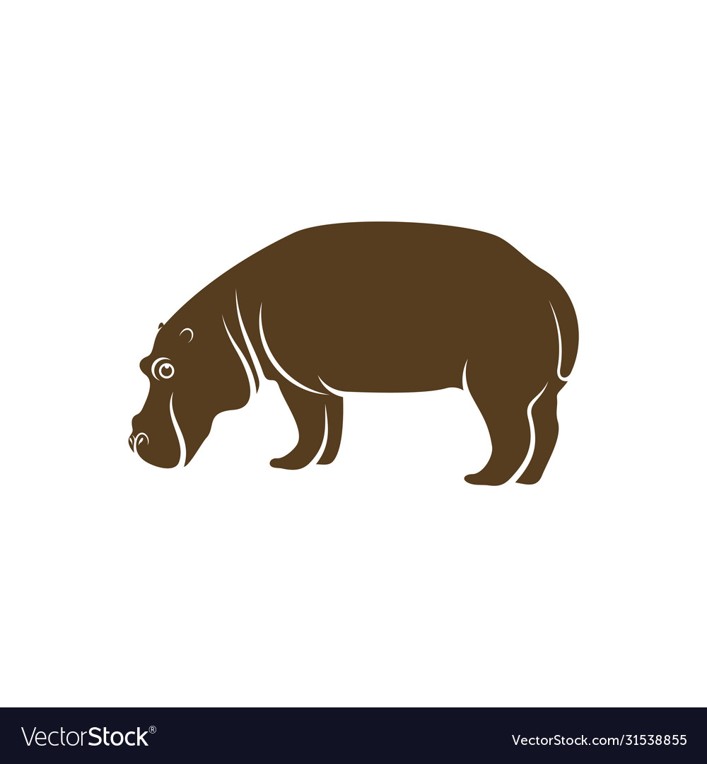 Hippopotamus logo design icon symbol template Vector Image