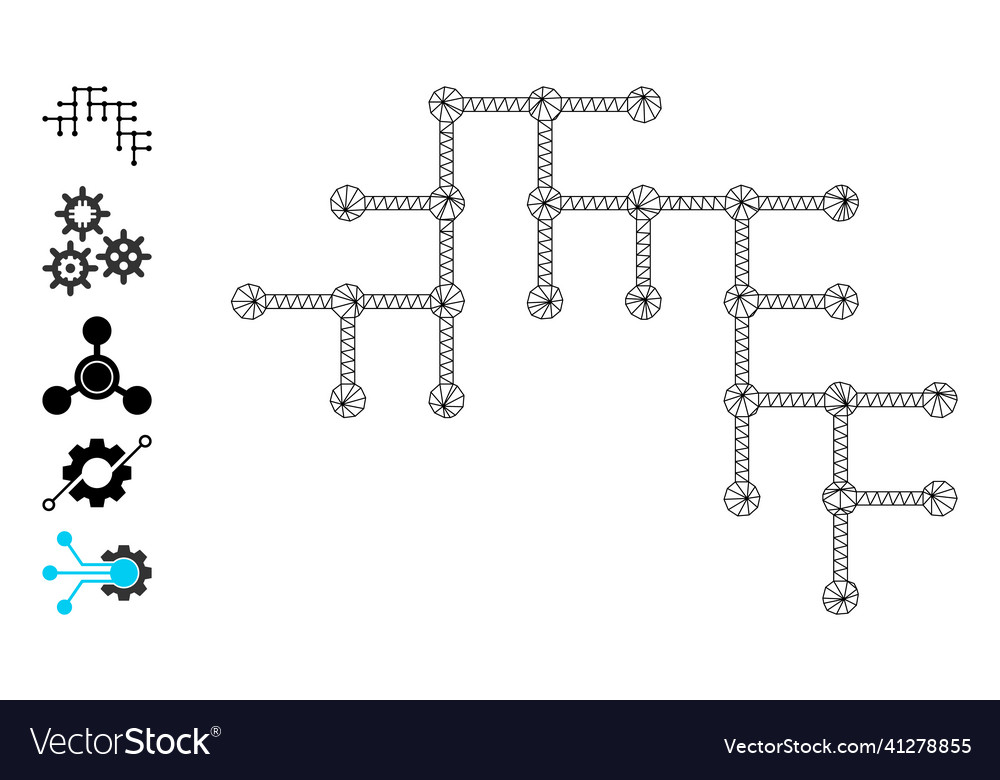 Mesh Drahtrahmen binäre Schaltung Symbol vector image Mesh Drahtrahmen binäre Schaltung Symbol
