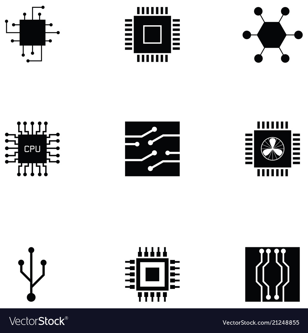 Microchip Icon Set - Digital Electronics
