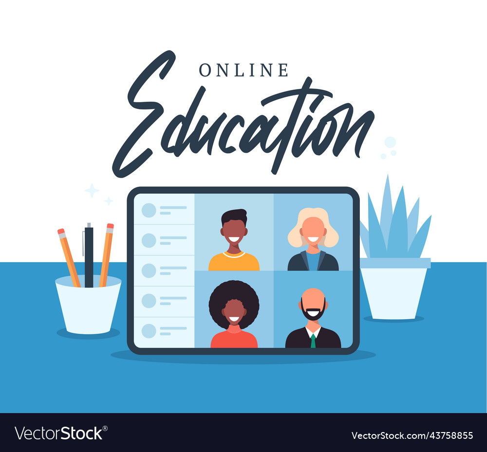 Online education e-learning course concept