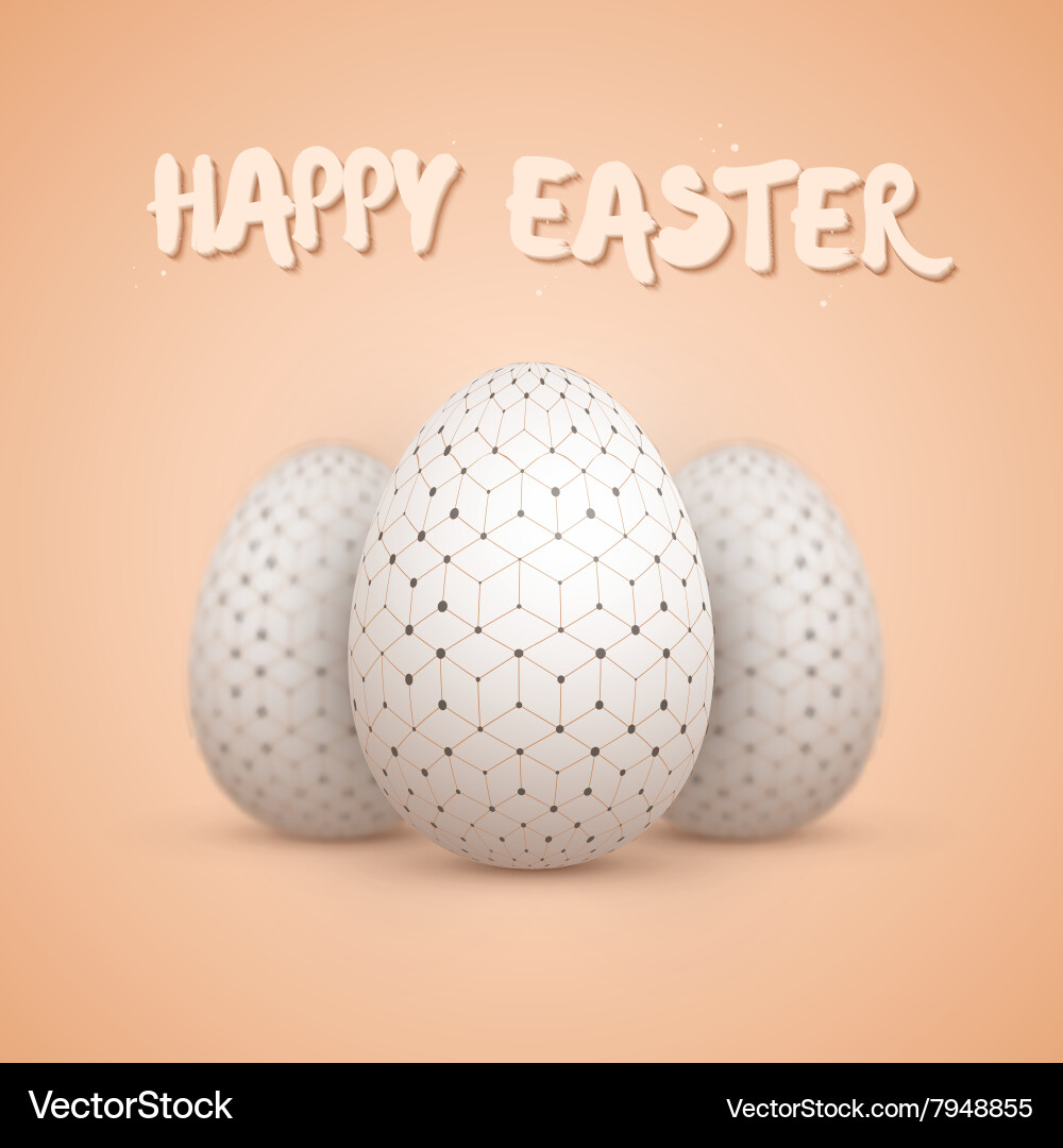 Realistic easter egg set happy Royalty Free Vector Image