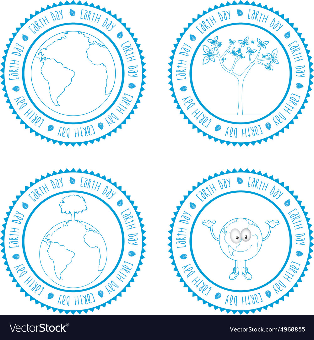 Set labels with text and elements for earth day