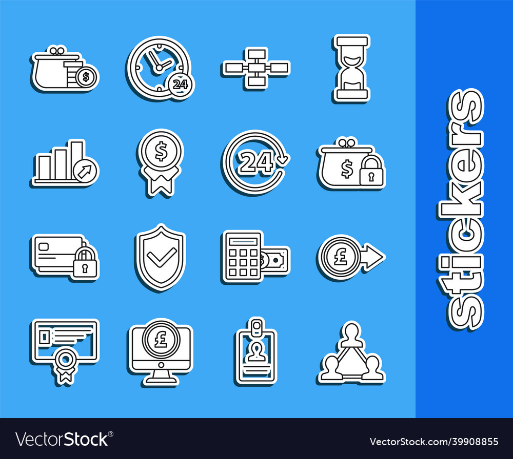 Set line project team base reward for good work vector image Set line project team base reward for good work