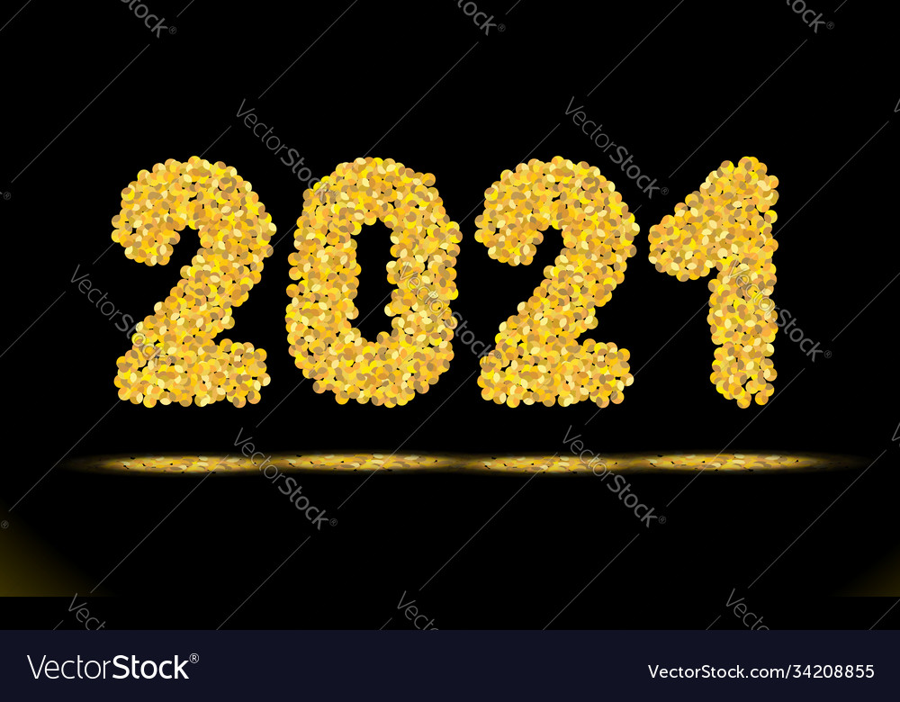 Simply numbers inscription 2021 for new year of Vector Image