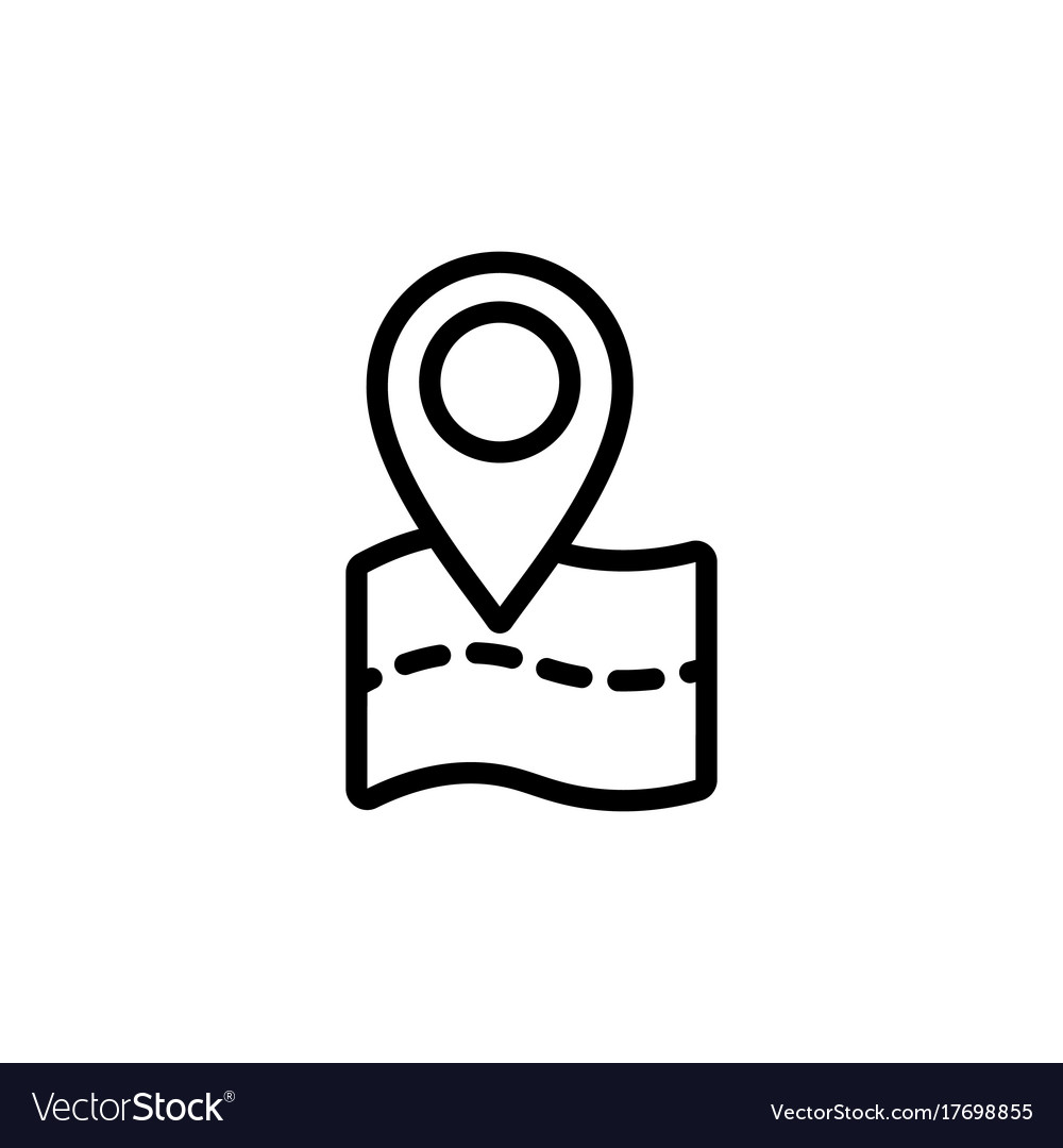 Thin line pin point location icon