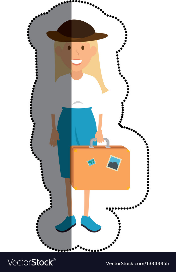 Tourist woman traveler avatar