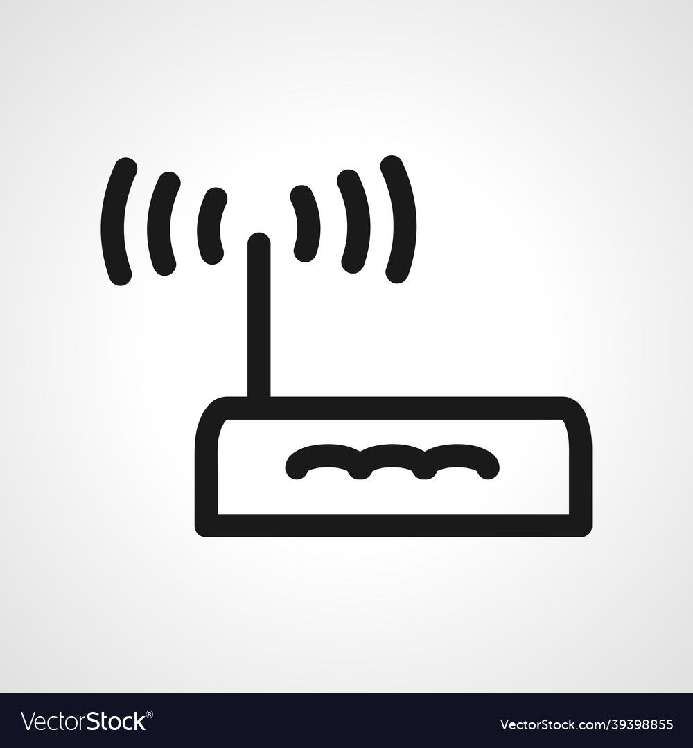 Wifi router line icon linear outline vector image Wifi router line icon linear outline