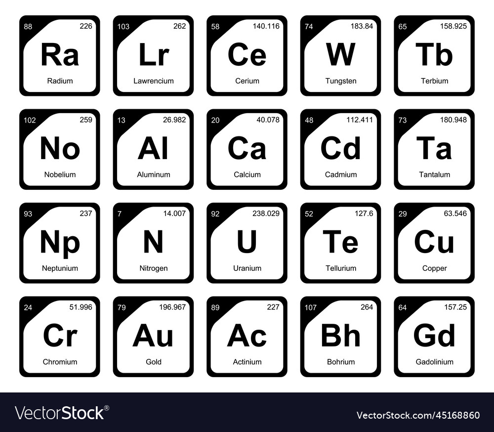 20 preiodic table of the elements icon pack design