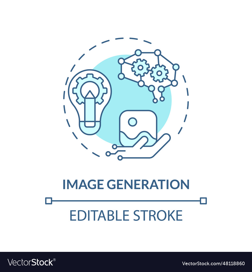 2d customizable image generation line icon concept