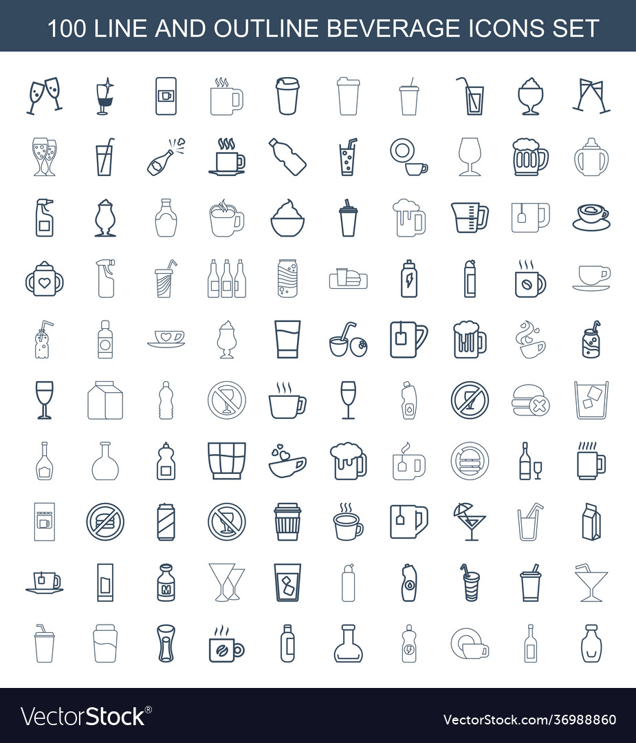 Beverage icons Royalty Free Vector Image - VectorStock