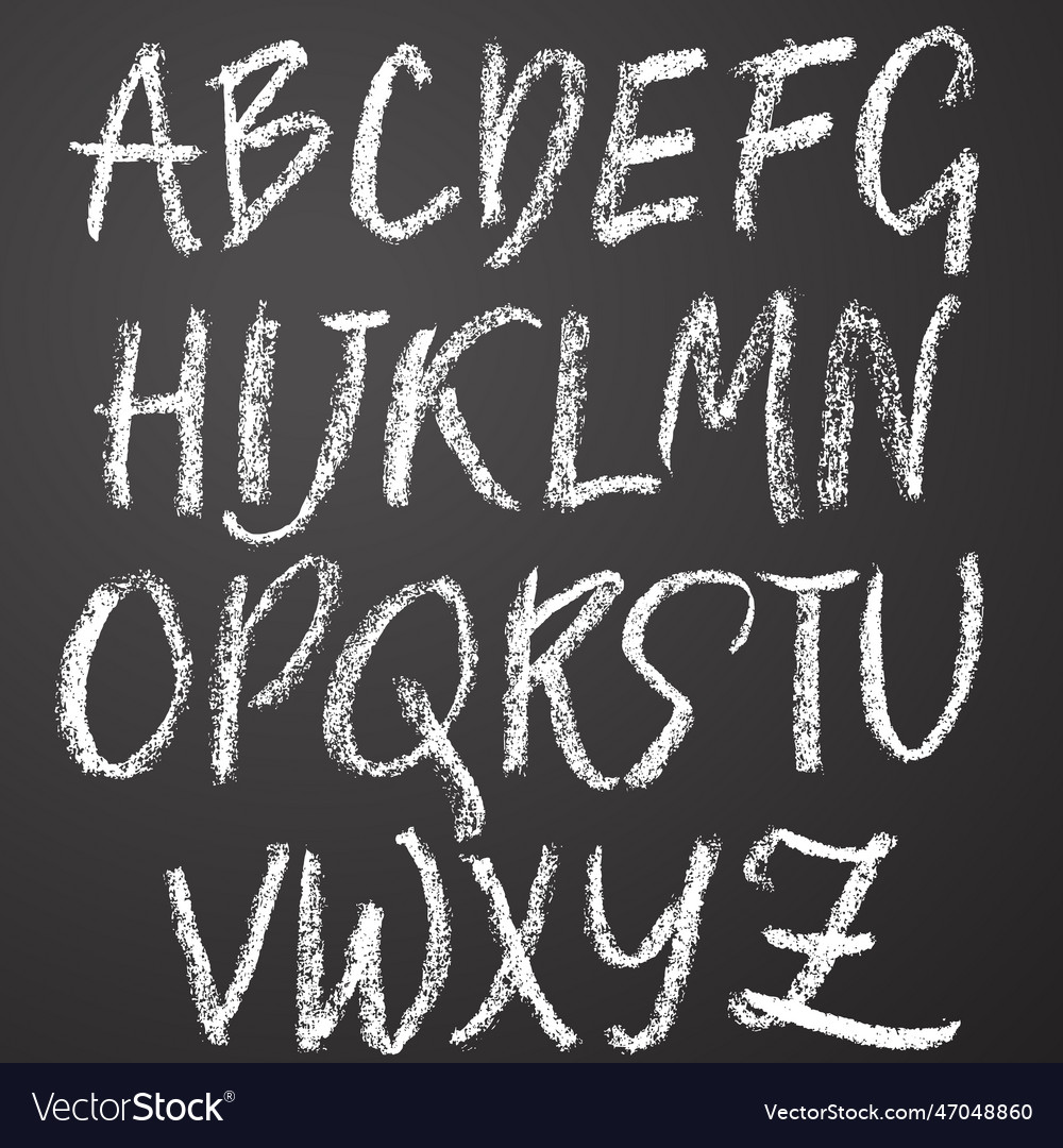 Chalk board letters set Royalty Free Vector Image