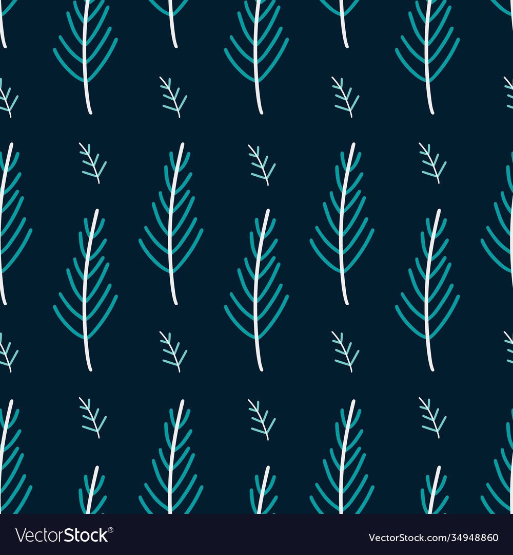Christmas tree or fir branch seamless pattern