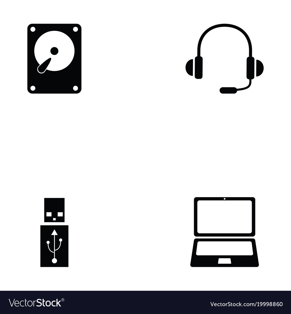 Computer hardware icon set