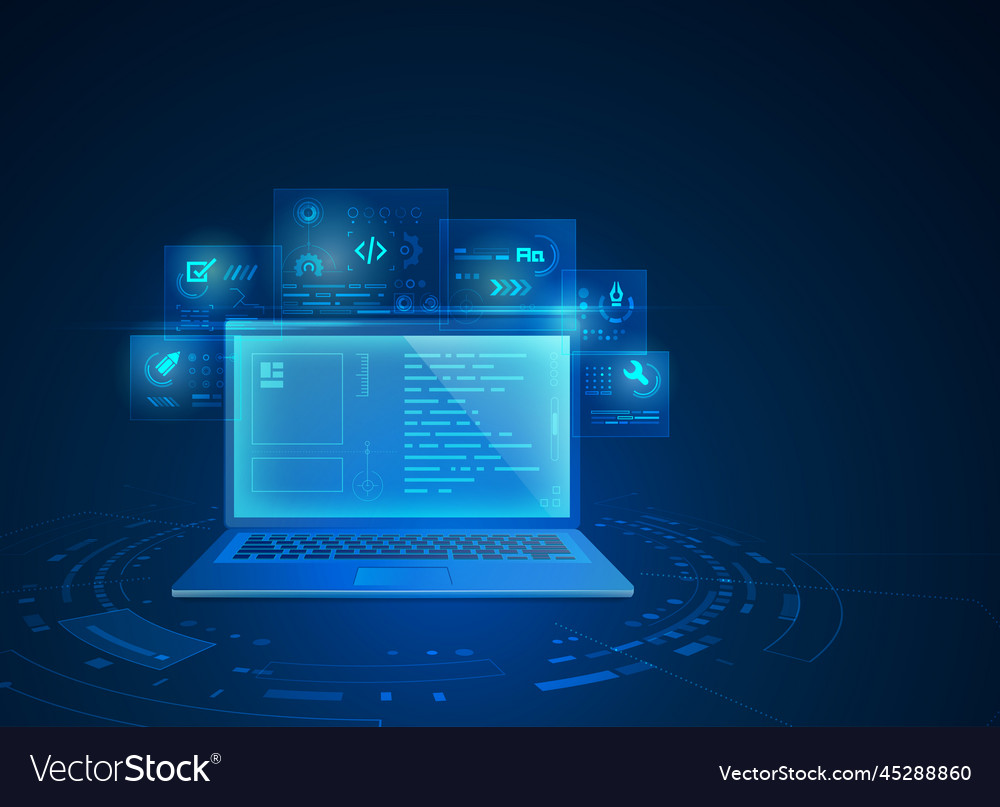Concept Of Web Development Technology Graphic Vector Image Concept Of Web Development Technology Graphic Vector Image
