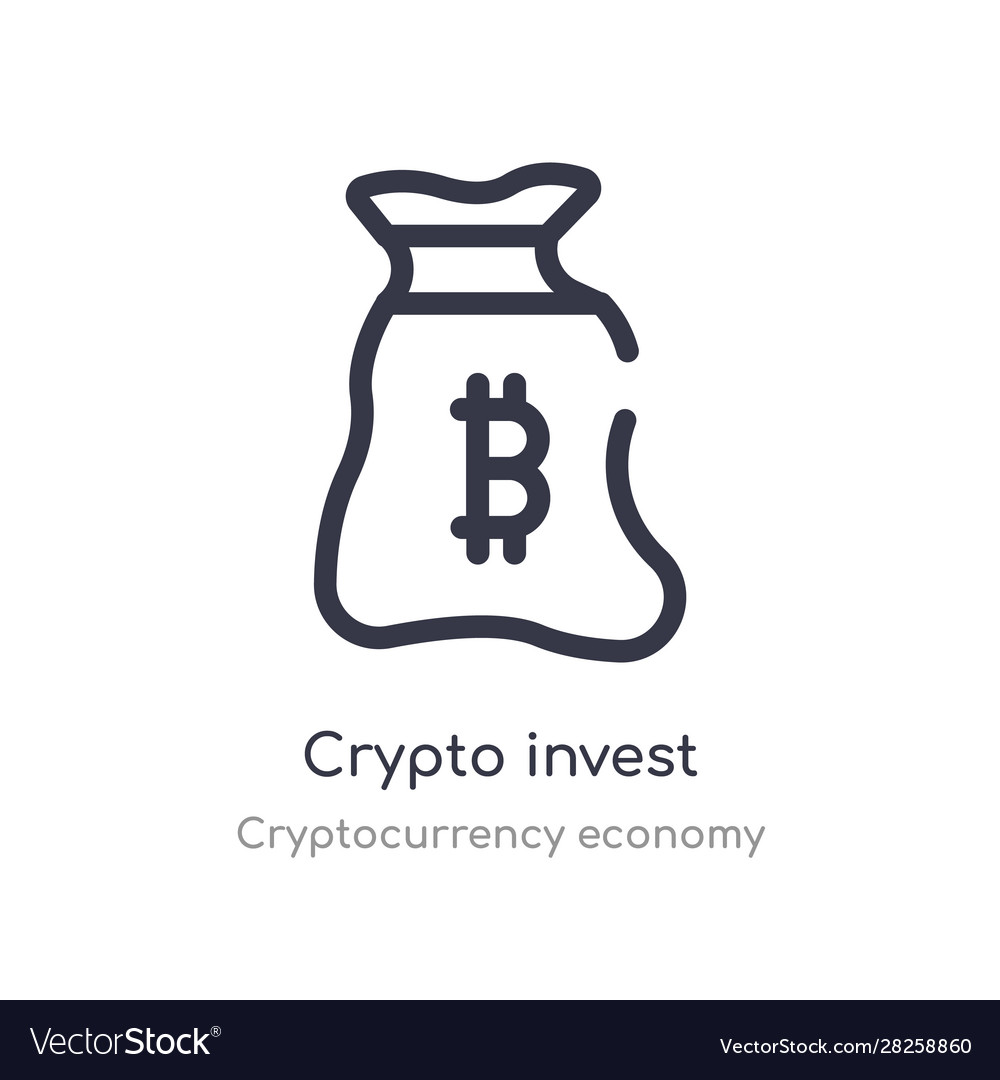 Crypto invest outline icon isolated line from