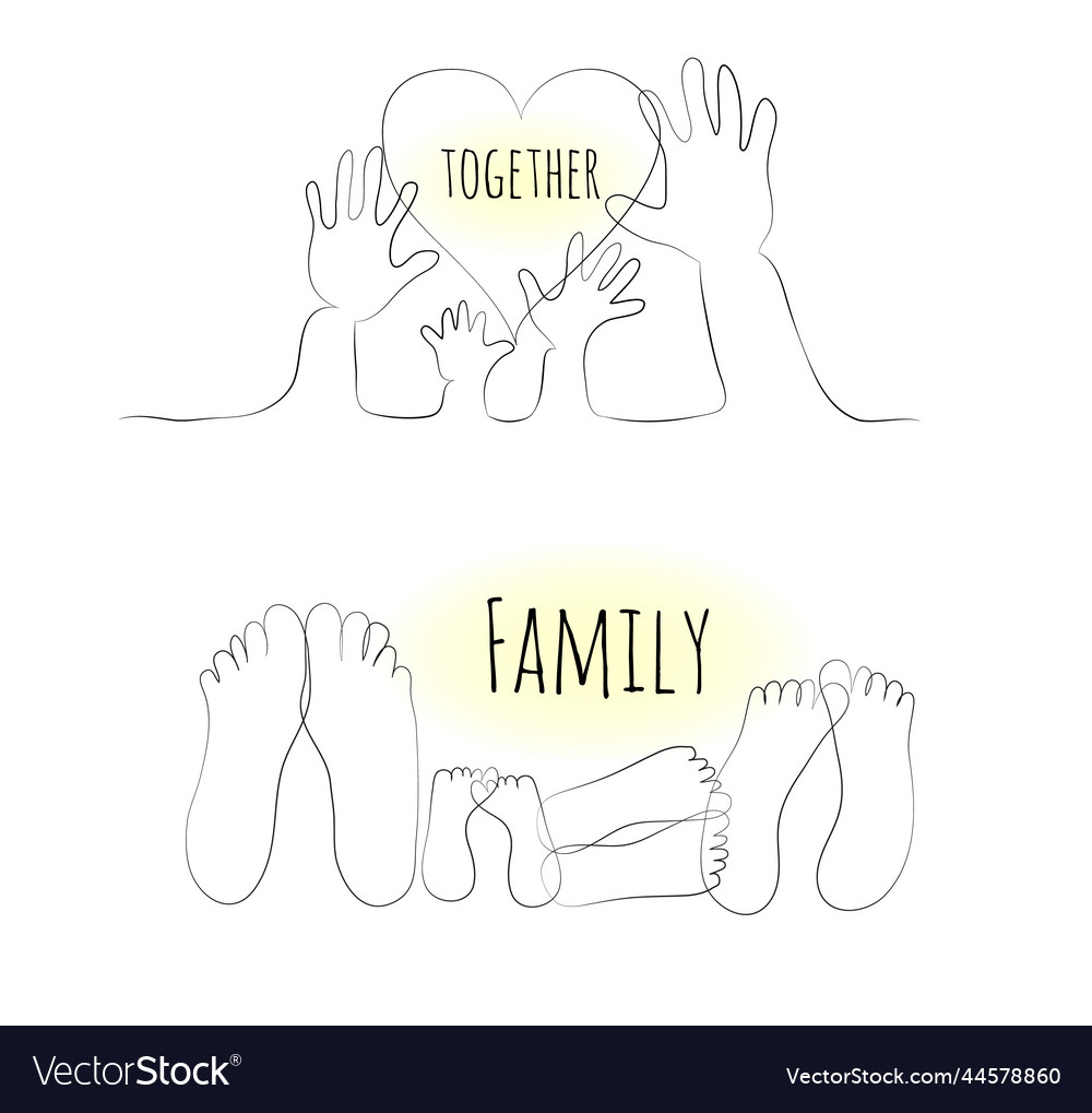 Family hand and foot prints logo