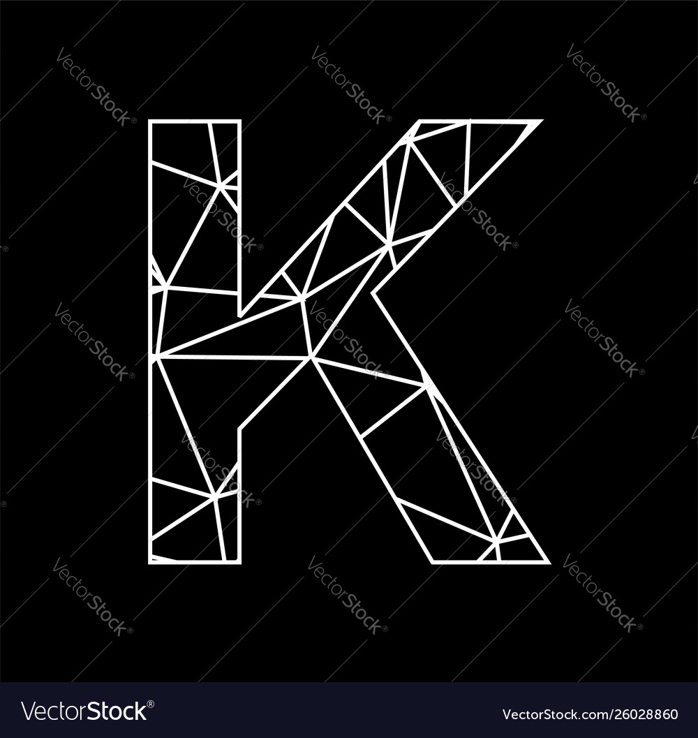K geometric triangle block chain font