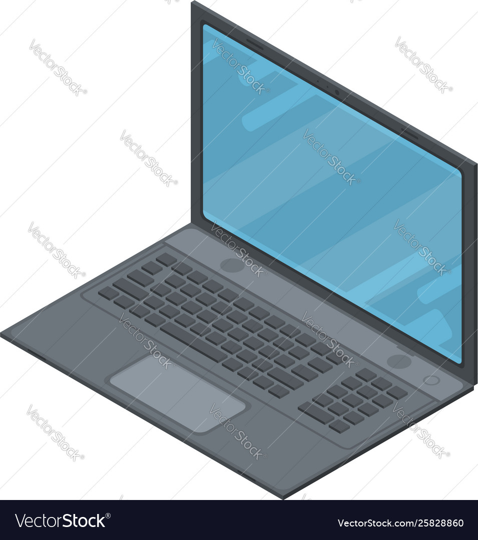 Laptop office icon isometric style Royalty Free Vector Image