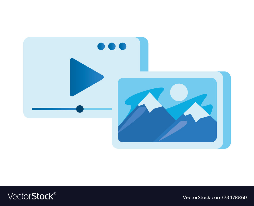 Media player template with play button and picture