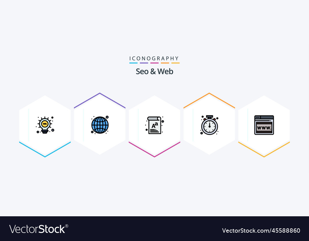 Seo and web 25 filledline icon pack including