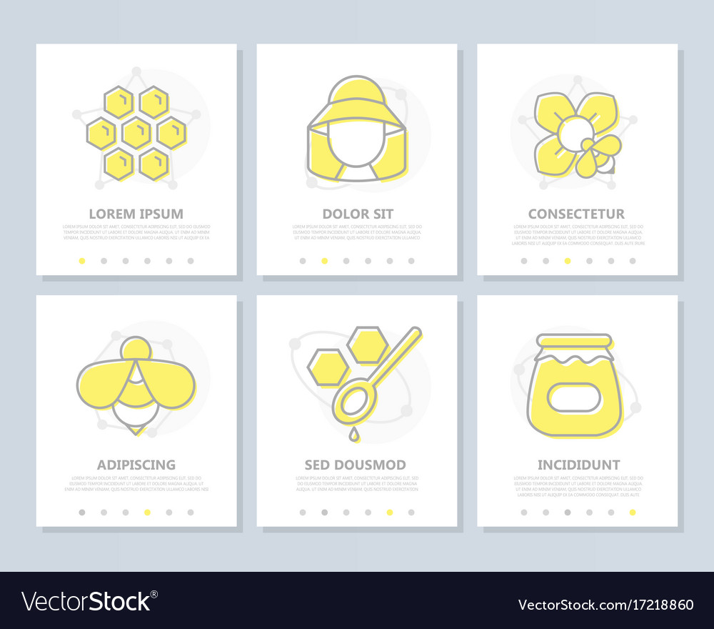 Set of honey colored elements for multipurpose a4