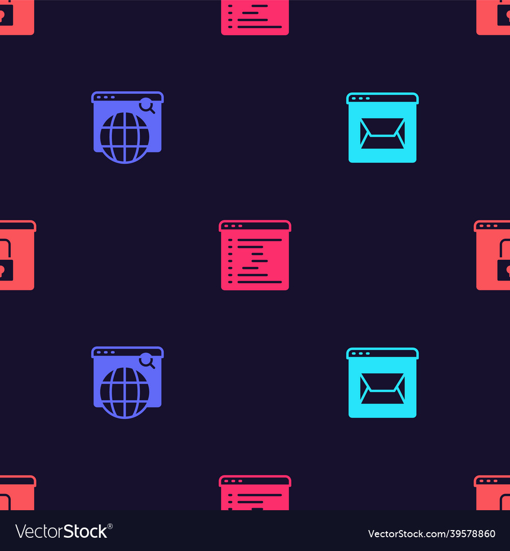 Set website and mail search engine browser vector image Set website and mail search engine browser