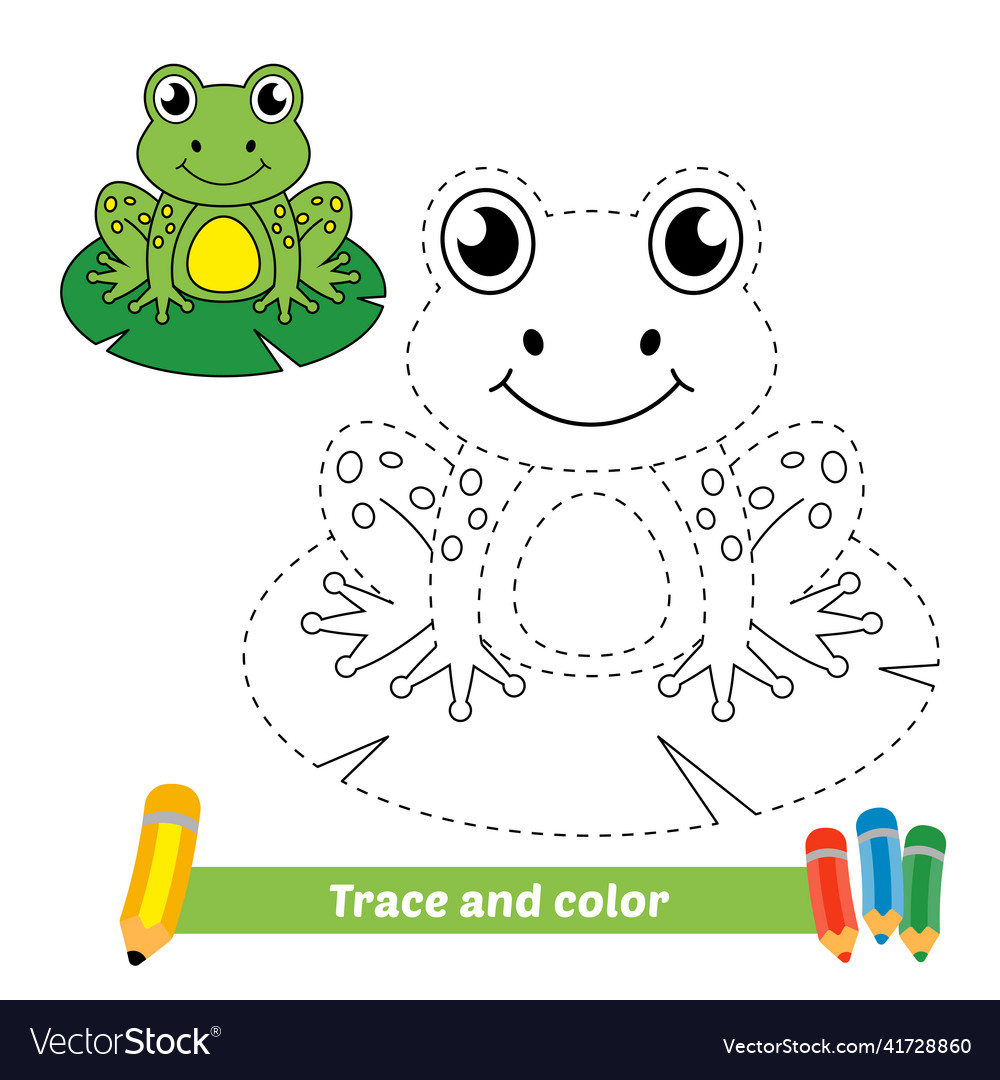 Frog Tracing Worksheet For Kids Stock Vector Illustra vrogue.co