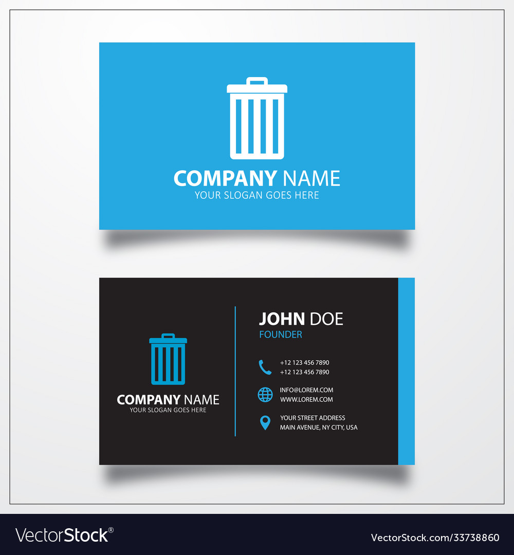 Trash bin icon business card template Royalty Free Vector For Bin Card Template