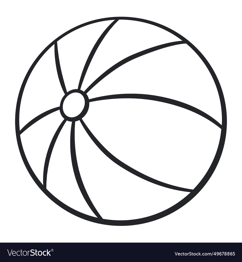 Black Beach Ball Outline