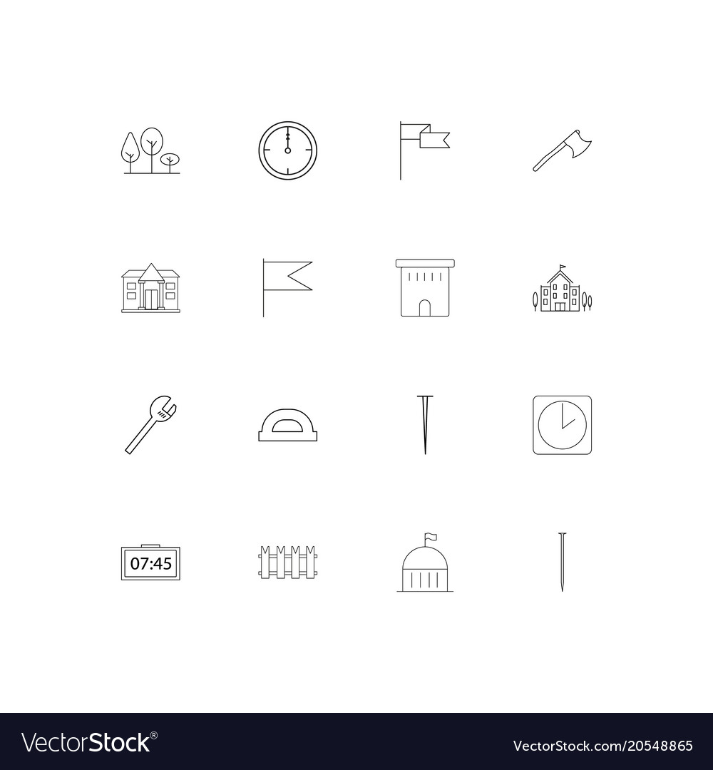 Buildings and constructions simple linear icons