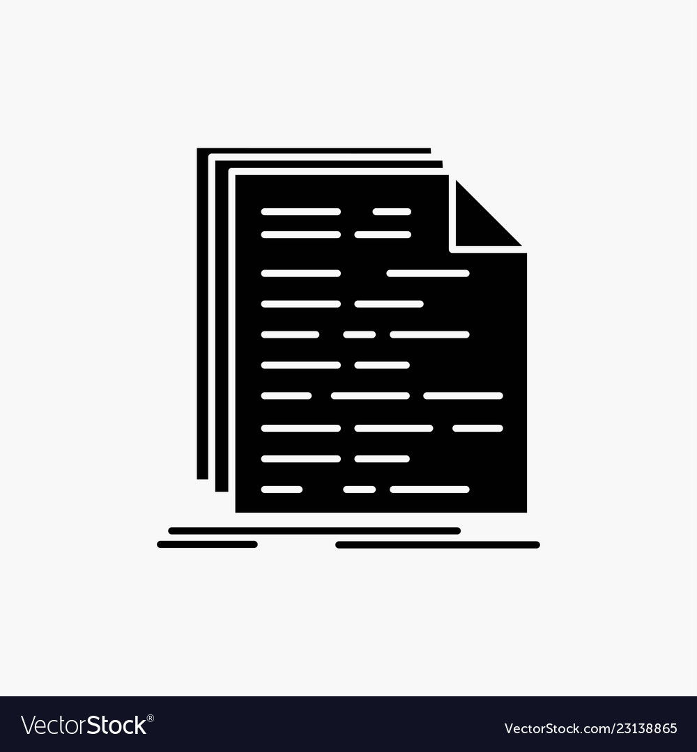 Code Kodierung doc Programmier Skript Glyph Symbol vector image Code Kodierung doc Programmier Skript Glyph Symbol