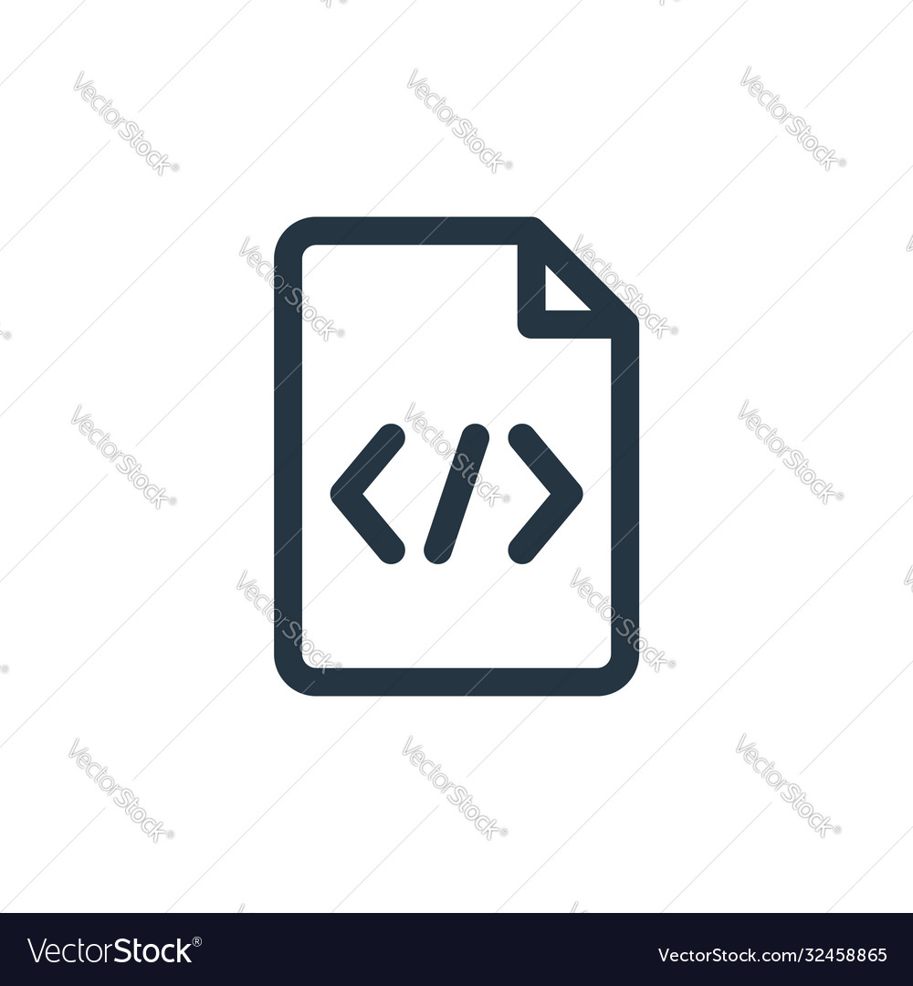 Coding icon isolated on white background outline vector image Coding icon isolated on white background outline