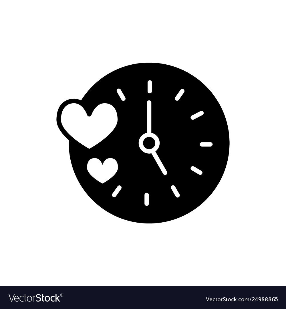 Creative clock heart design simple line solid