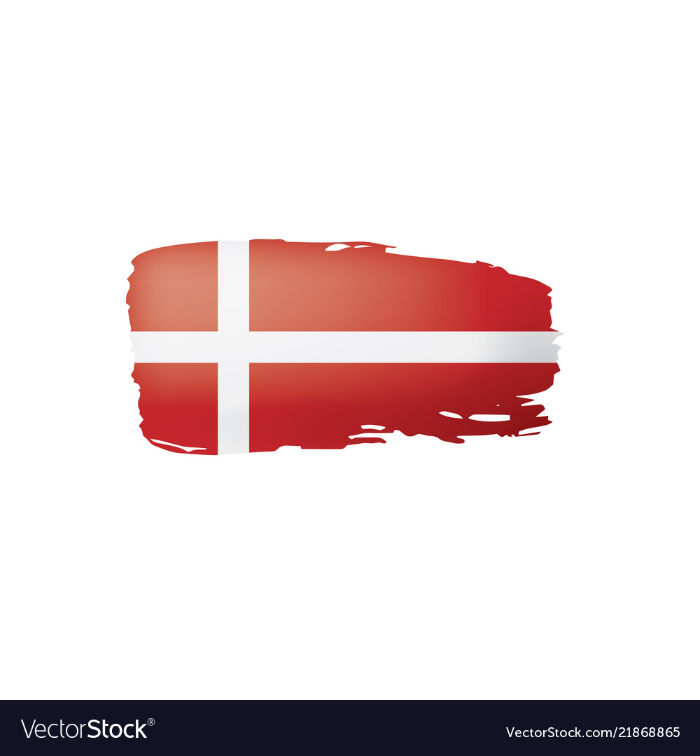 Denmark flag on a white