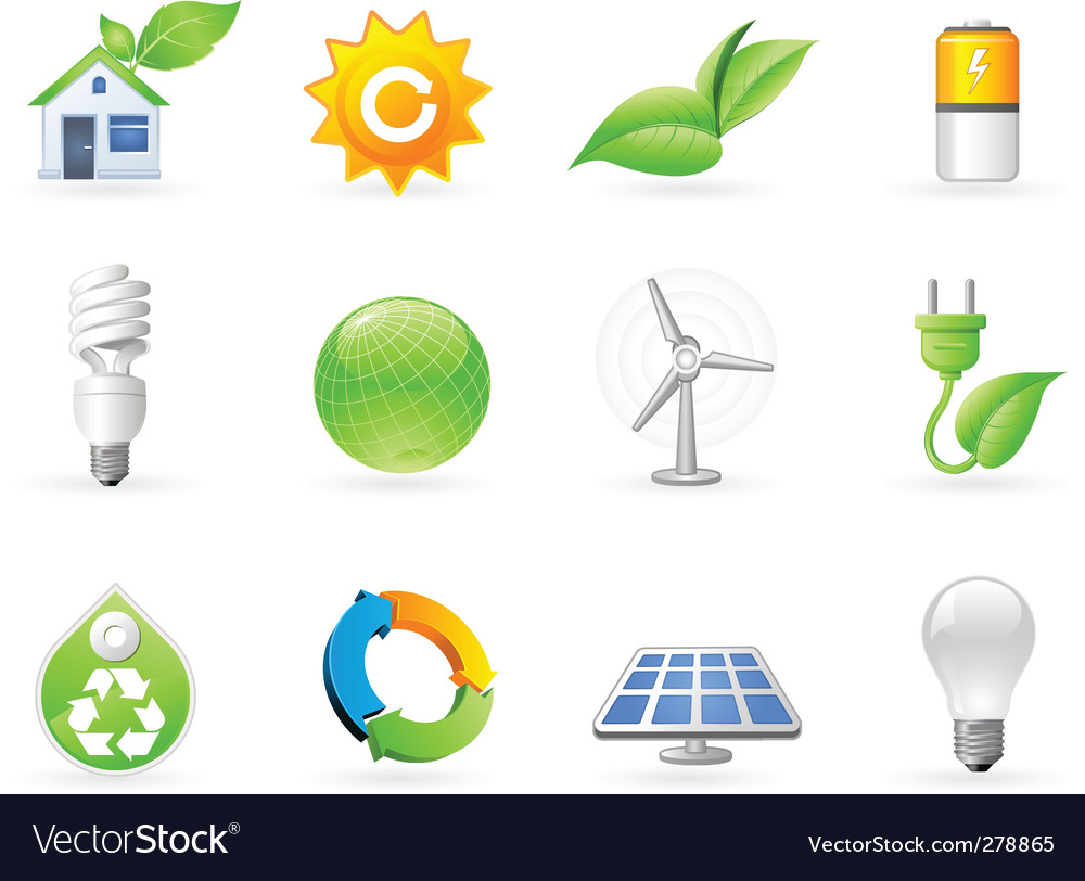 Ecology and green energy icon Royalty Free Vector Image