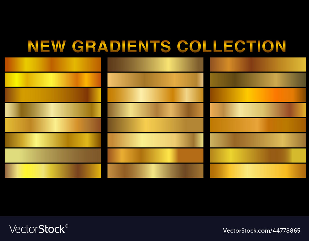 Gold gradient set background icon texture vector image Gold gradient set background icon texture