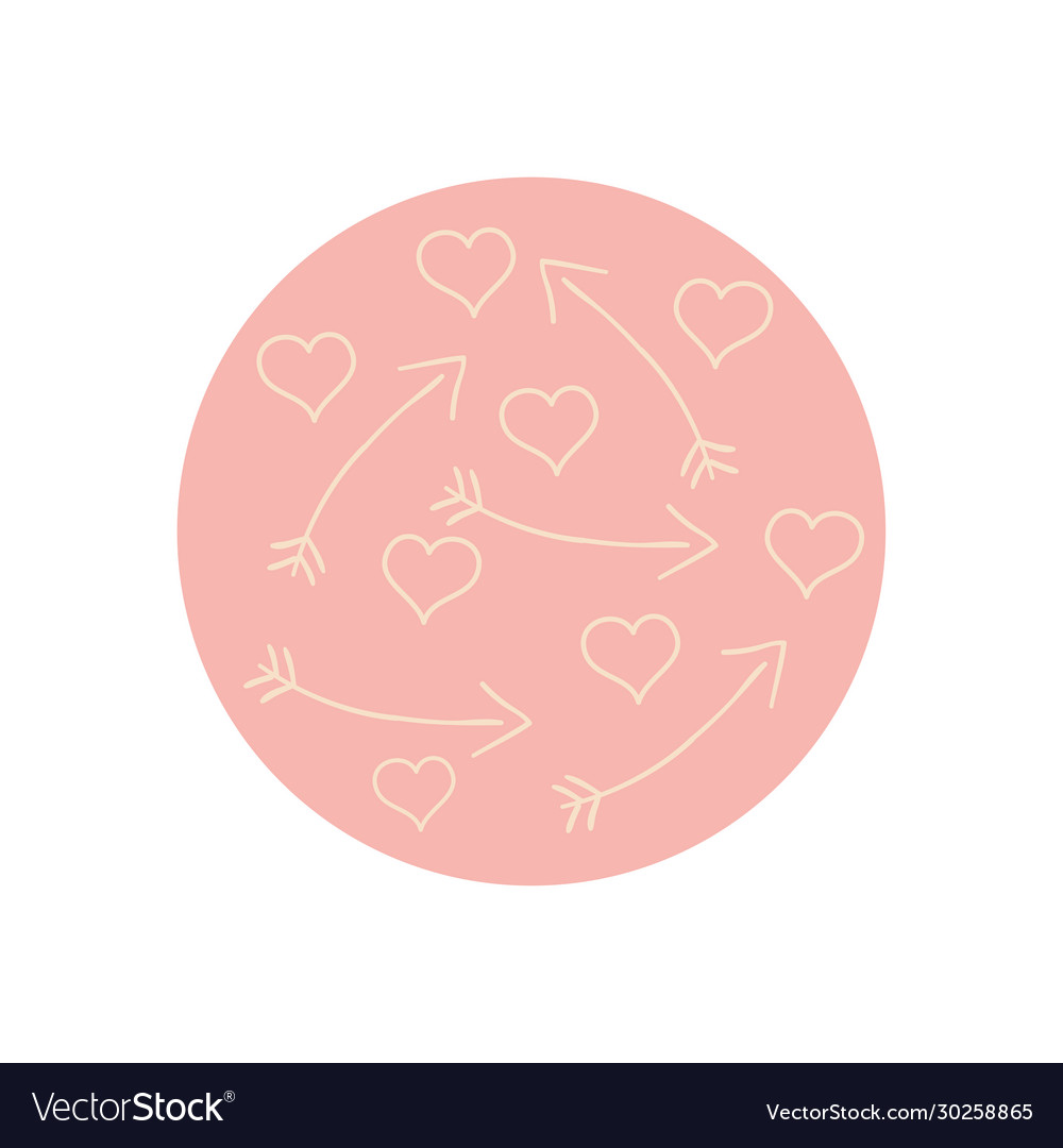 Isolated hearts and arrows flat block style icon