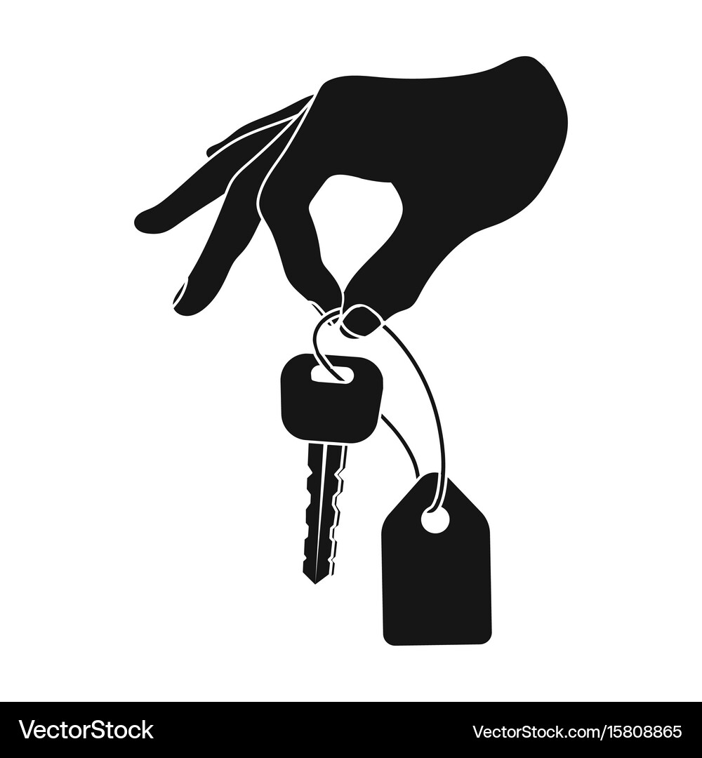 Key with a key ring in his hand e-commerce single Vector Image