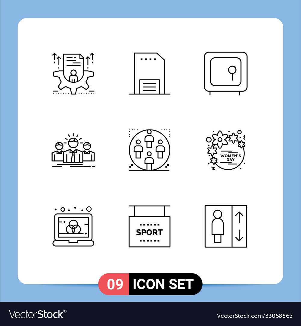 Mobile interface outline set 9 pictograms