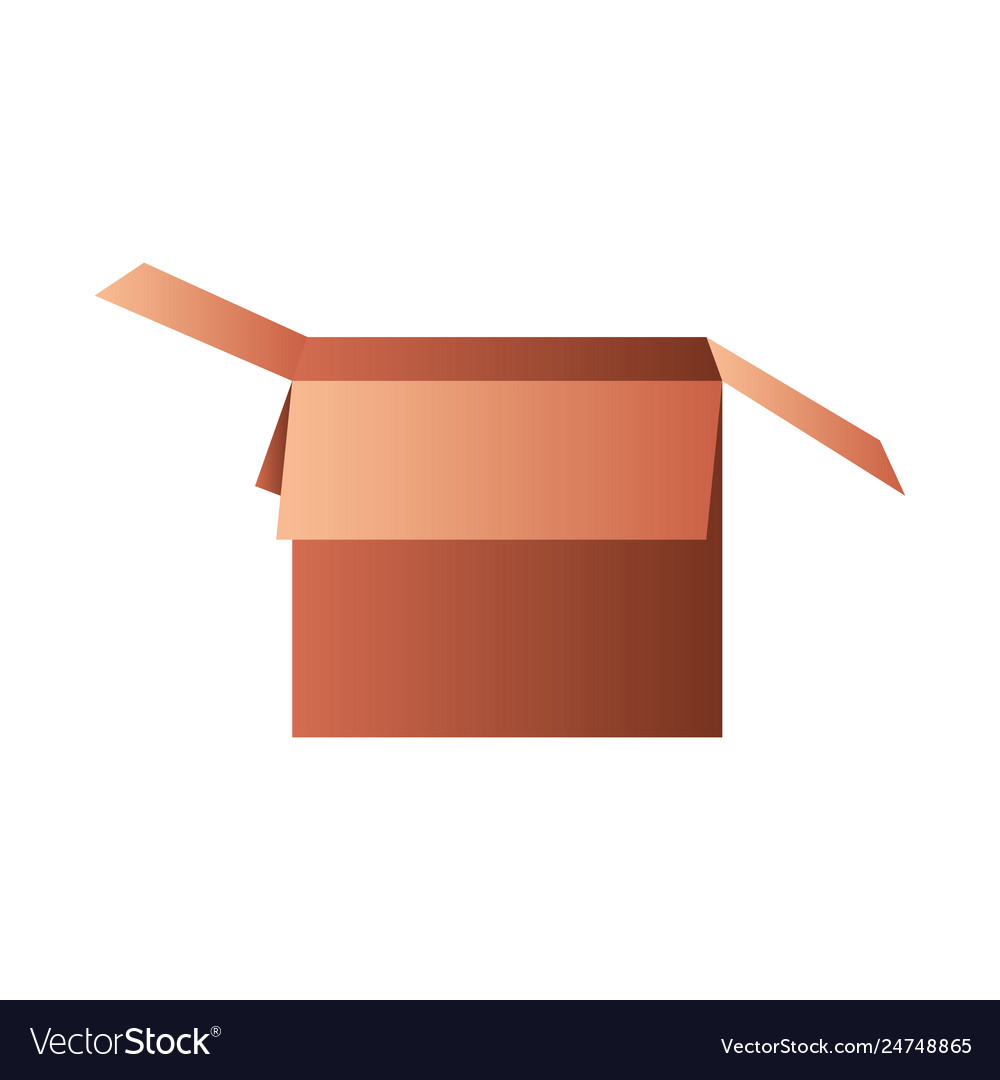 Open cardboard box isolated icon Royalty Free Vector Image