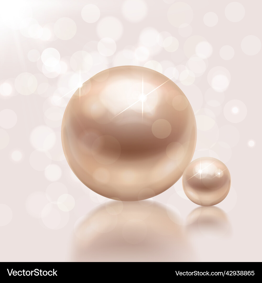 Pearl realistic background composition Royalty Free Vector