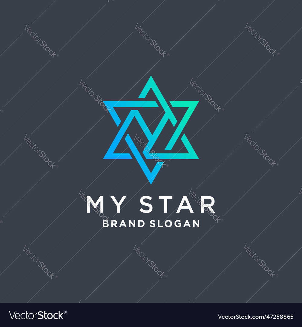 Star logo design icon with letter m