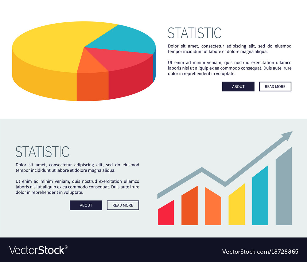 Statistic demonstration design for web page Vector Image