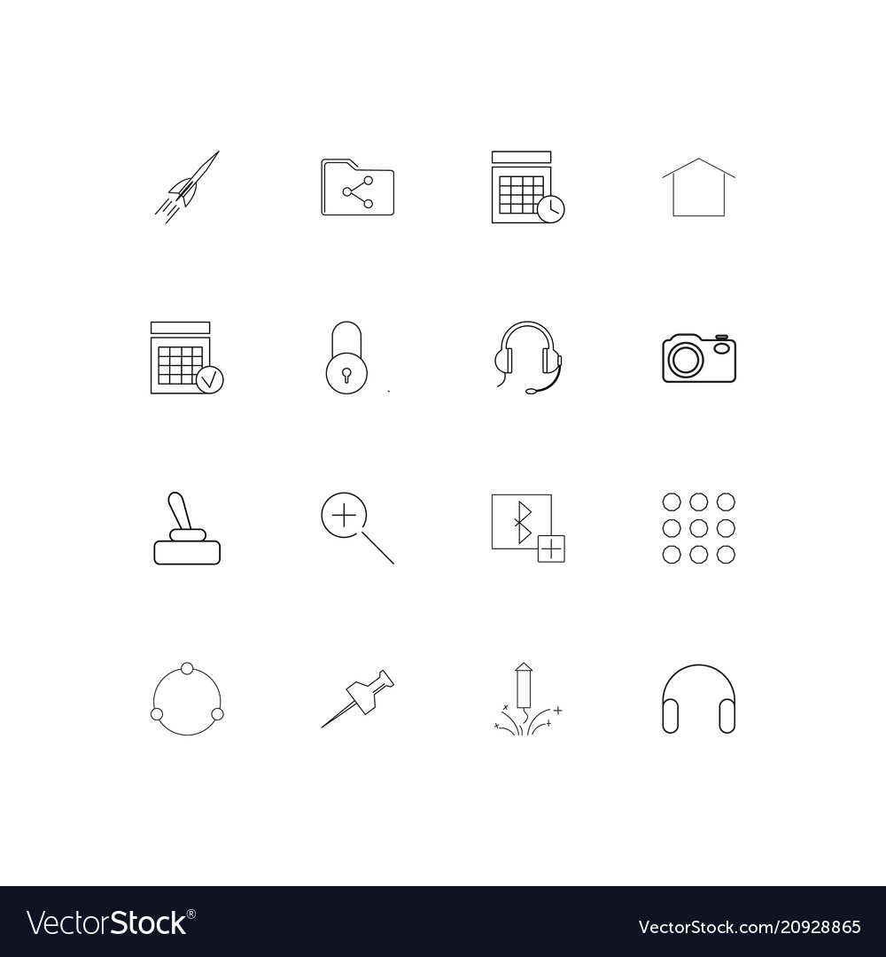 User interface linear thin icons set outlined