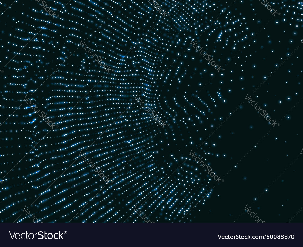 Array with dynamic particles 3d futuristic vector image Array with dynamic particles 3d futuristic