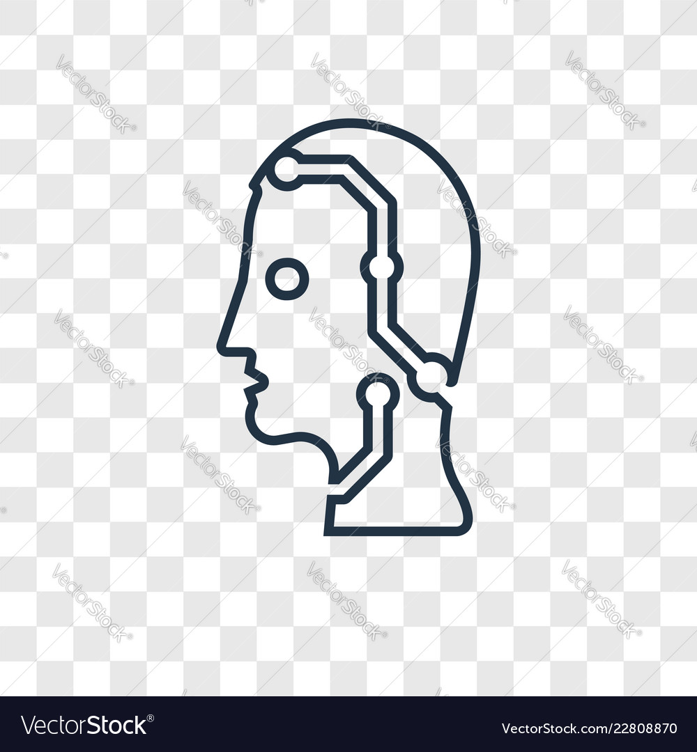 Artificial intelligence concept linear icon vector image Artificial intelligence concept linear icon