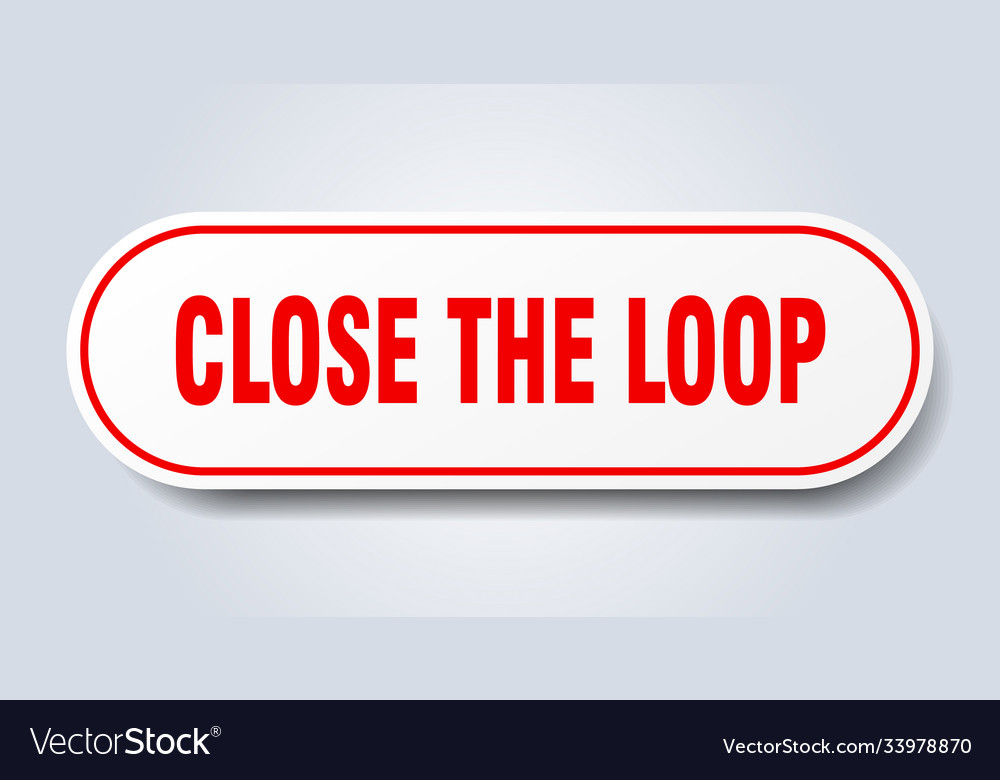 Close loop sign rounded isolated button white