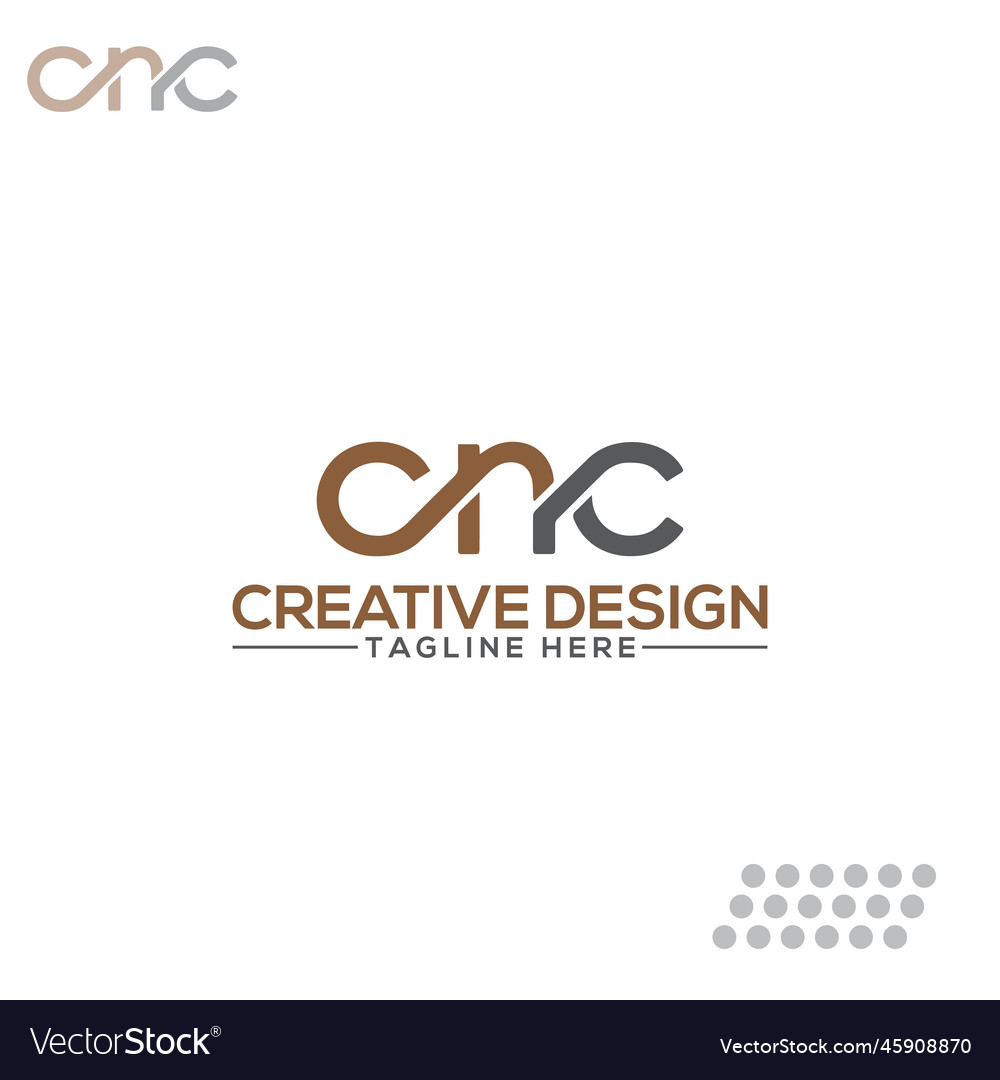 Cnc create letter logo design Royalty Free Vector Image