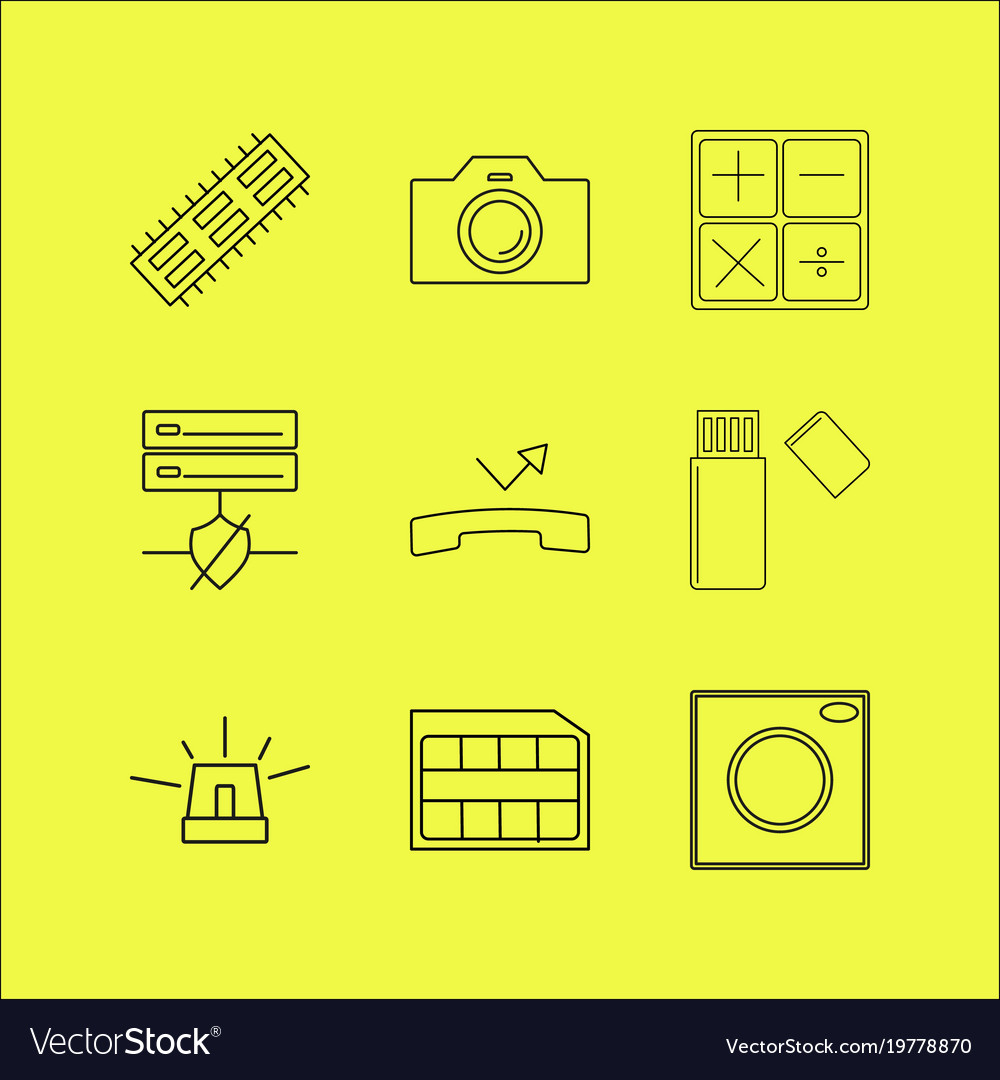 Devices linear icon set simple outline icons