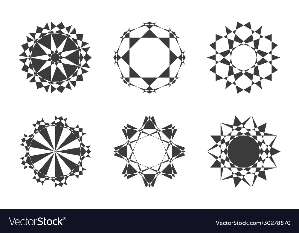 Different abstract geometric design element set